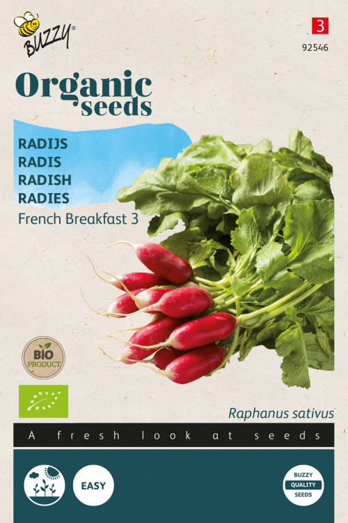 French Breakfast 3 Radish Organic seeds
