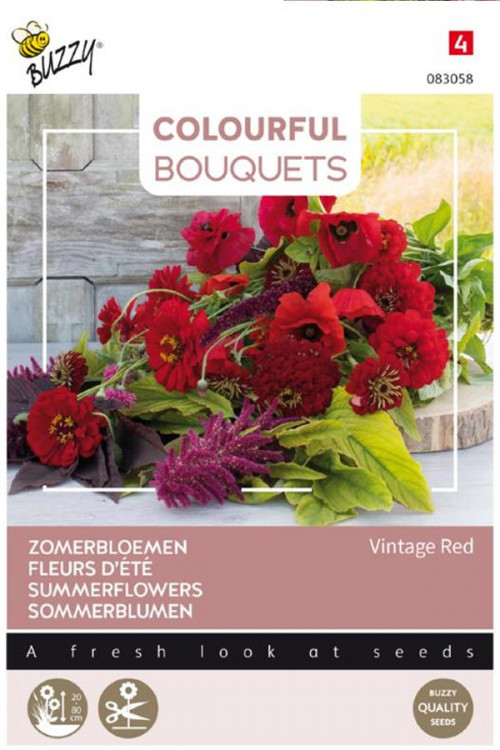 Colourful Bouquets - Vintage Red Zomerbloemen zaden