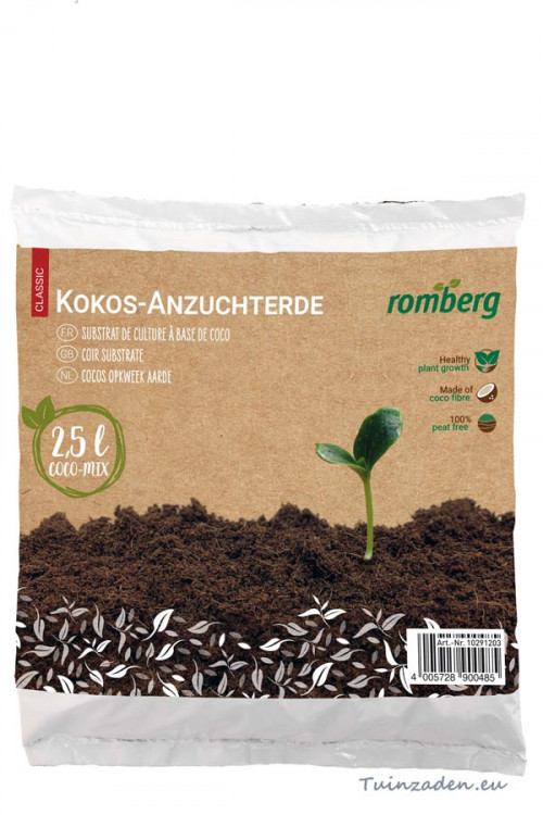 Kokosnoot zaai en stekgrond 2,5 liter Romberg