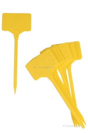 Gele T-plaatetiketten 12,5cm - 10 stuks
