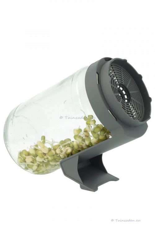 Sprout growing pot with sieve lid and stand