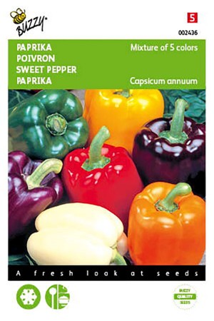 5 soorten Kleuren Paprika mengsel zaden