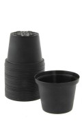 Black plastic containers 8 cm - 20 pieces